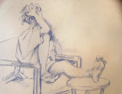 Seated Nude in charcoal